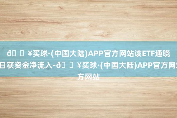 🔥买球·(中国大陆)APP官方网站该ETF通晓3日获资金净流入-🔥买球·(中国大陆)APP官方网站