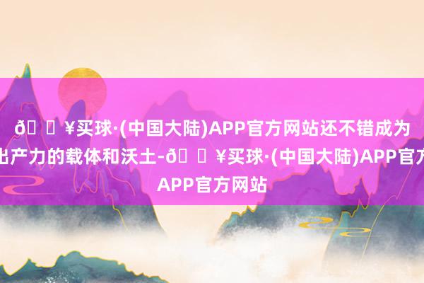 🔥买球·(中国大陆)APP官方网站还不错成为新质出产力的载体和沃土-🔥买球·(中国大陆)APP官方网站