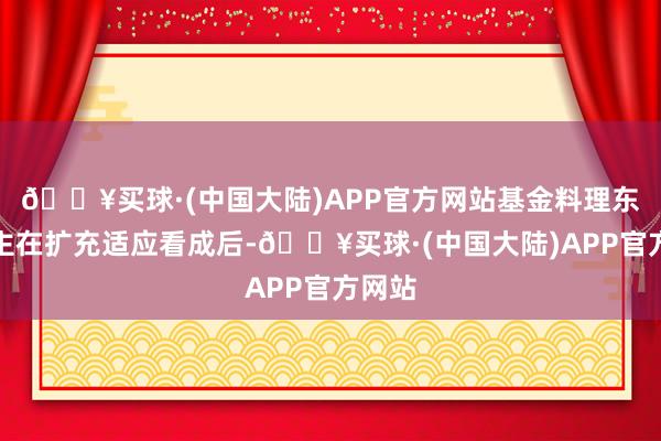 🔥买球·(中国大陆)APP官方网站基金料理东说念主在扩充适应看成后-🔥买球·(中国大陆)APP官方网站